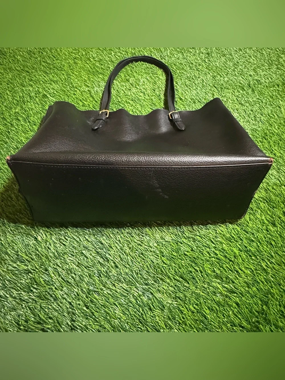 COACH Mollie Leather Tote Bag Black Red Interior Shoulder Handbag Purse 1671